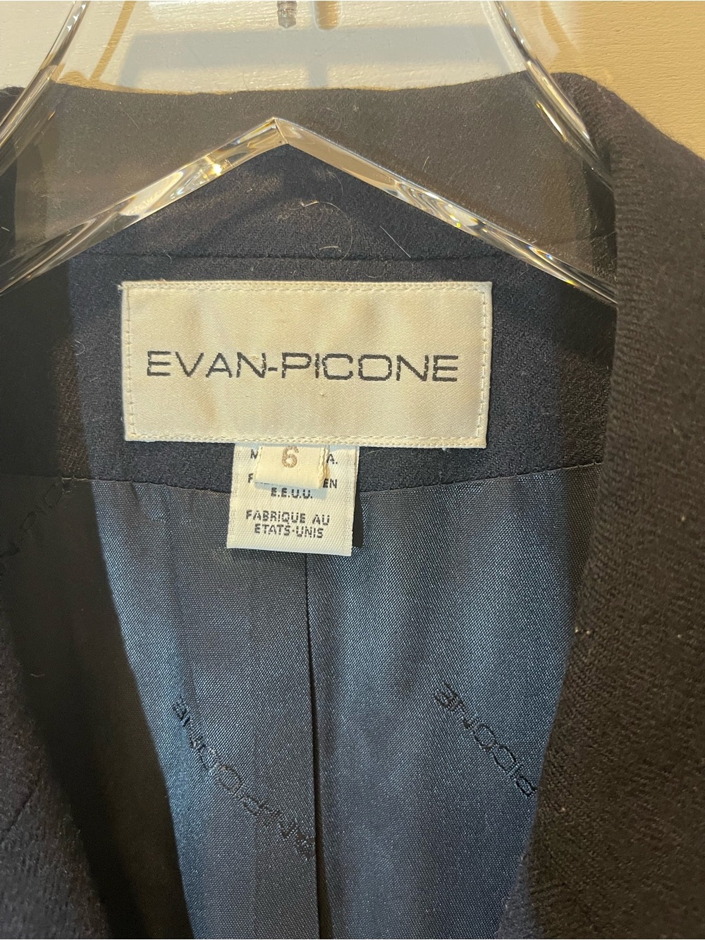 Evan Picone Womens Black Double-Breasted Wool Blazer Size 6 - Picture 2 of 10